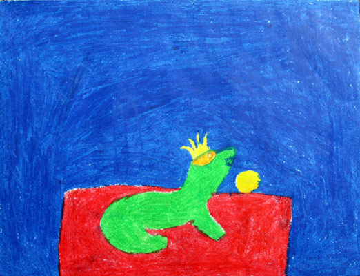 Froschkoenig Kinderzeichnung Maerchen